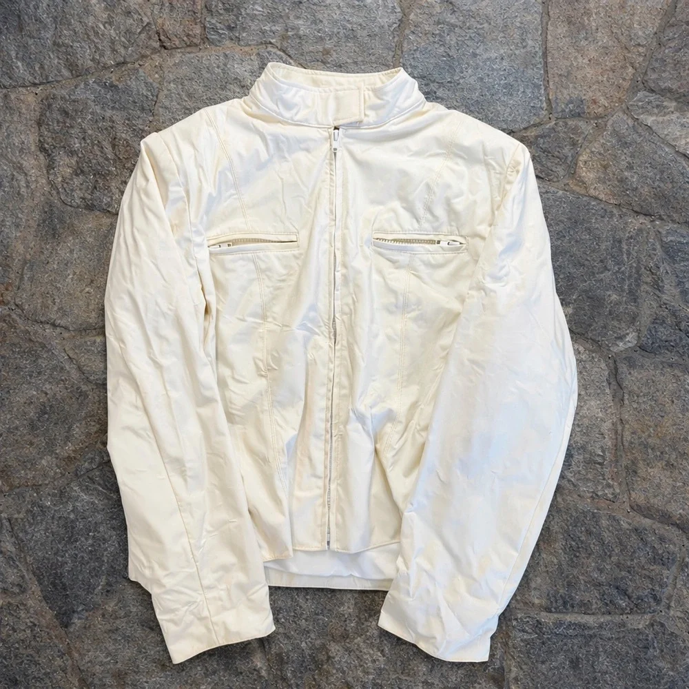 Vintage 80s Learsi Women’s Bomber Jacket in Cream